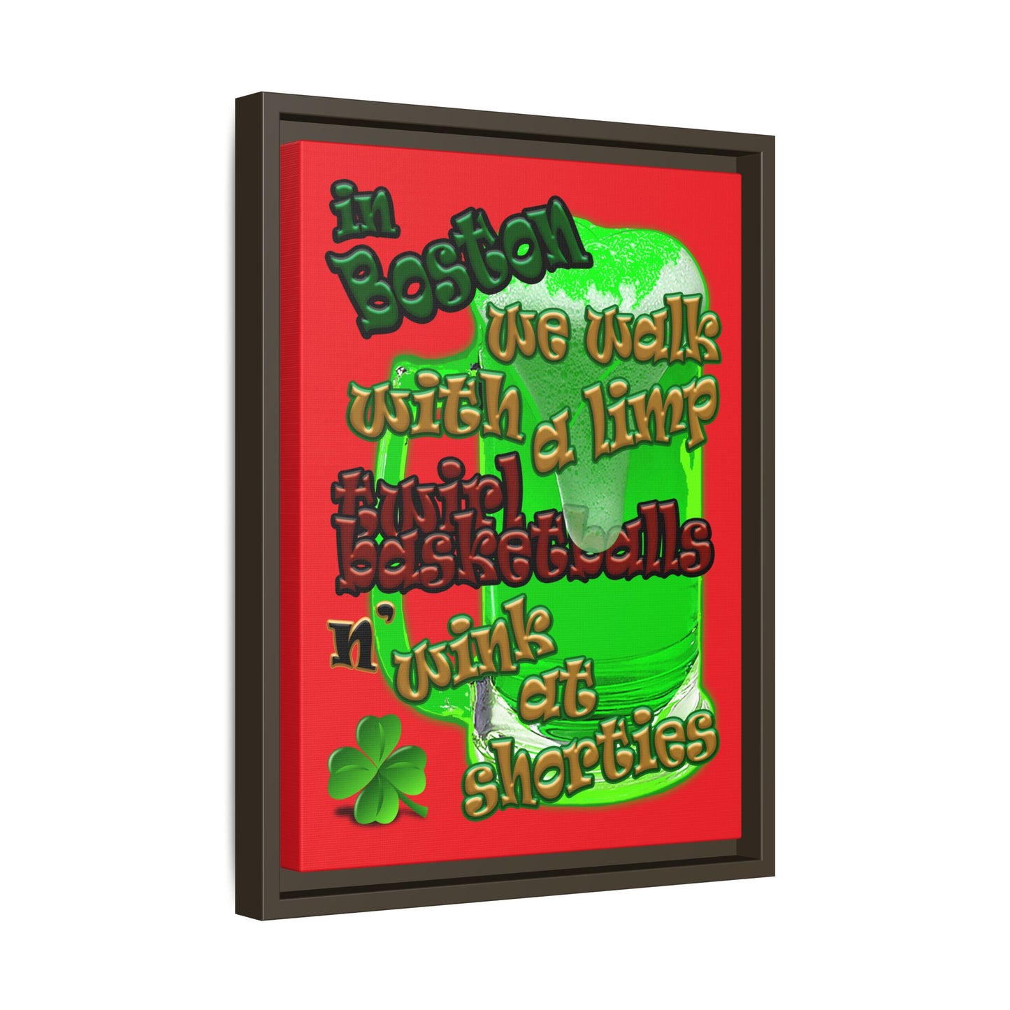 celtics logo - framed canvas art (red)