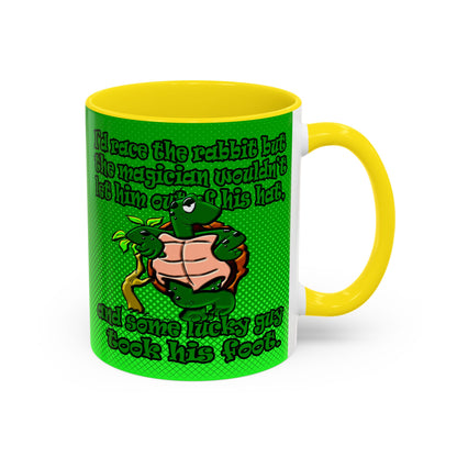 turtle race - Accent Mug (logo green)