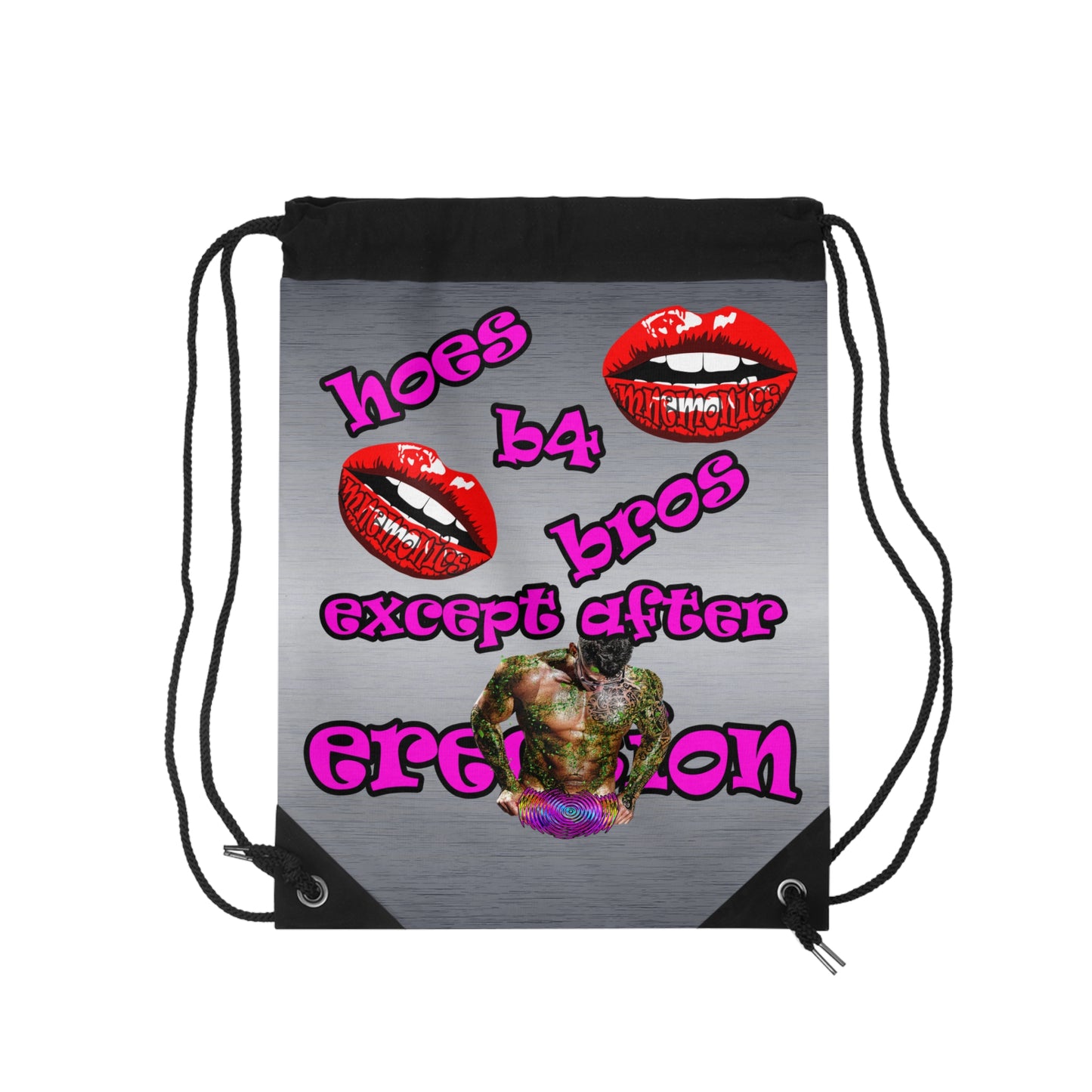hoes b4 bros - Drawstring Bag (brushed nickel)