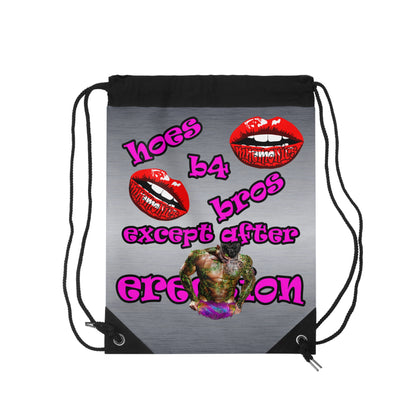 hoes b4 bros - Drawstring Bag (brushed nickel)