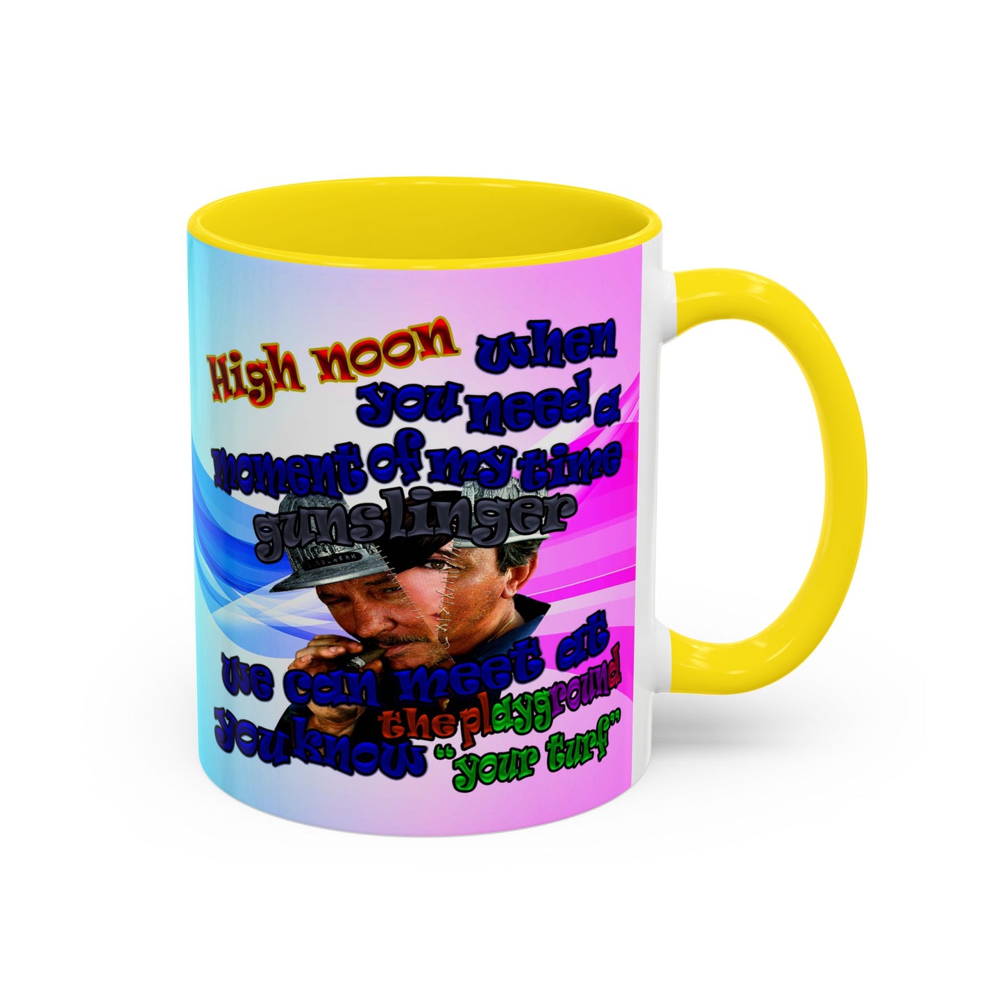 high noon - Accent Mug (light blue-pink wave)