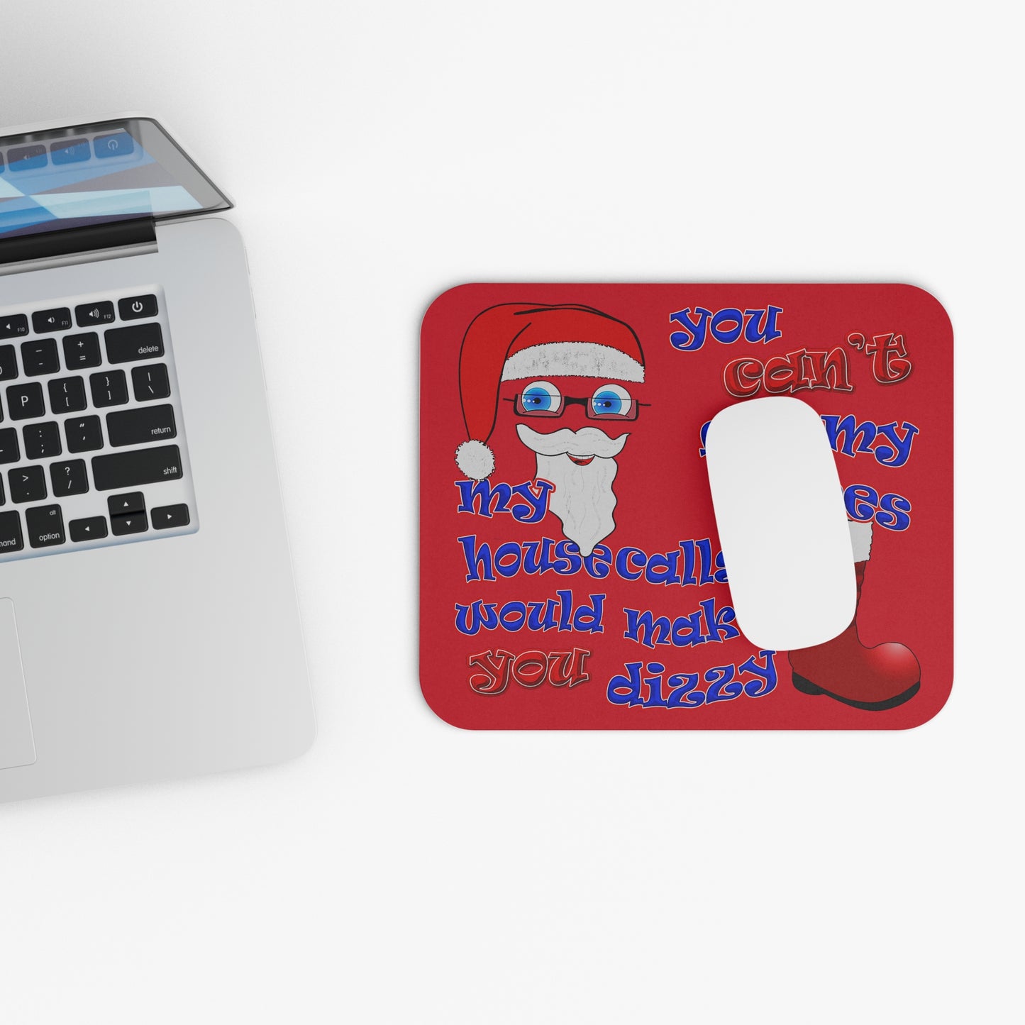 santa's shoes - Mouse Pad (Rectangle) (dark red)