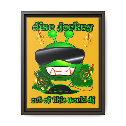 disc jockey - framed canvas art (yellow)