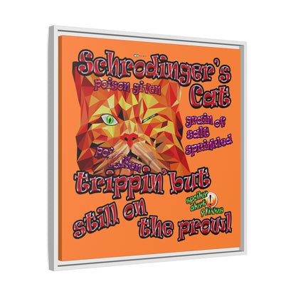 schrodinger's cat - framed canvas art (crusta)
