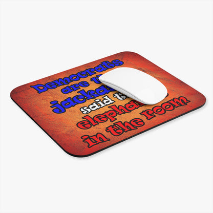 donkeys and elephants - Mouse Pad (Rectangle) (burnt orange)