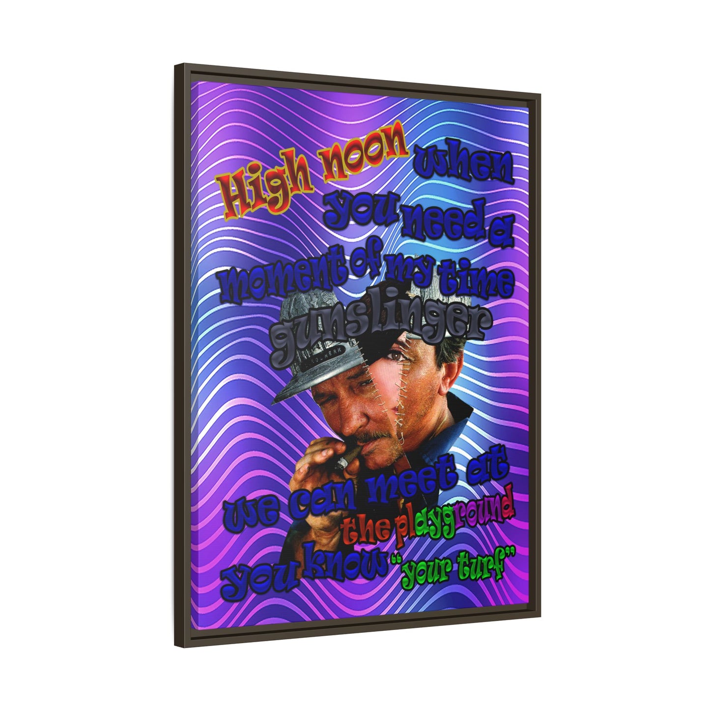high noon - framed canvas art (purple wave)