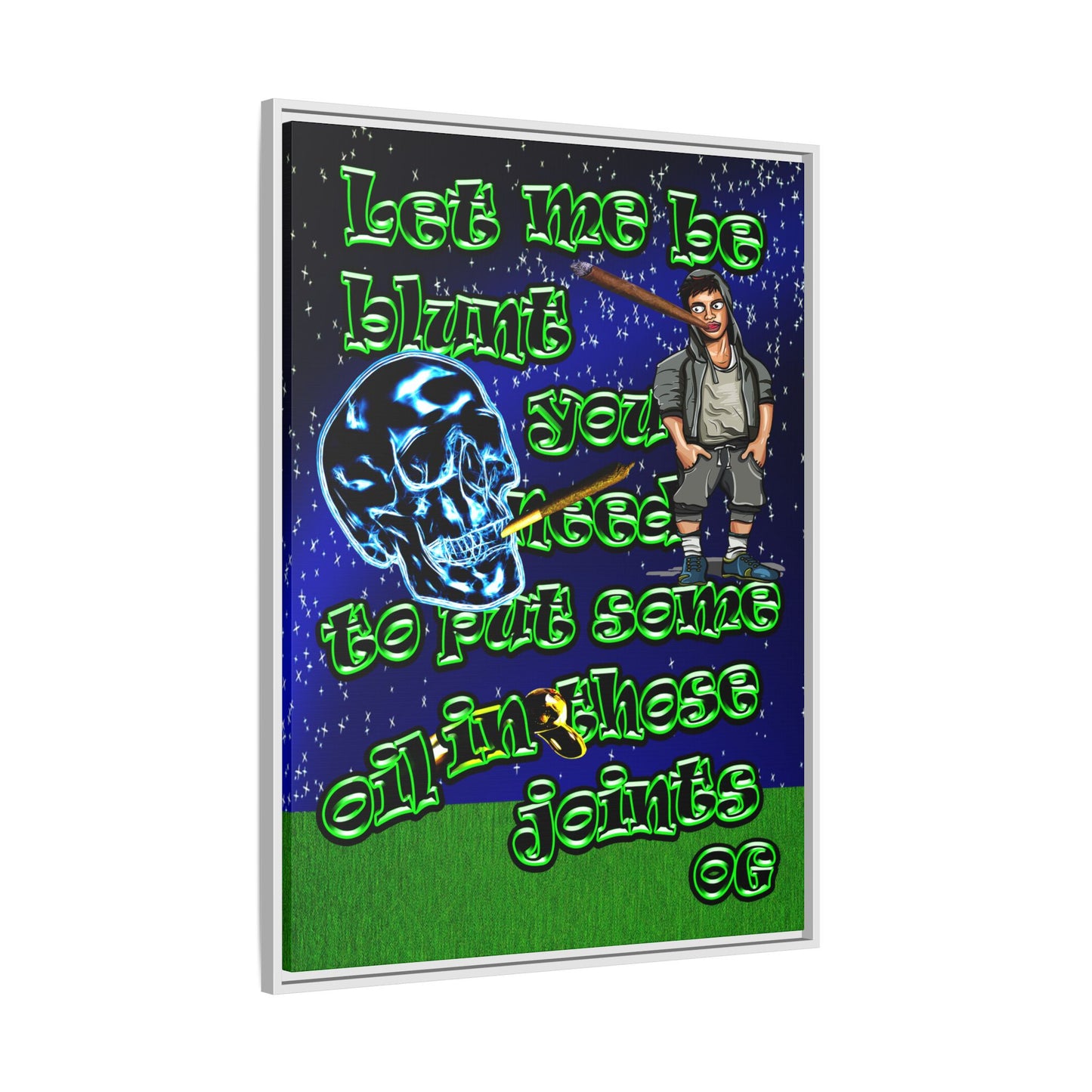 og - framed canvas art ('snoops' background)