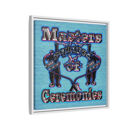 em cee squared - framed canvas art (faded blue)