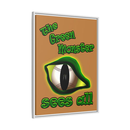green monster - framed canvas art (light brown)