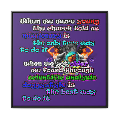 doggystyle - framed canvas art (purple)