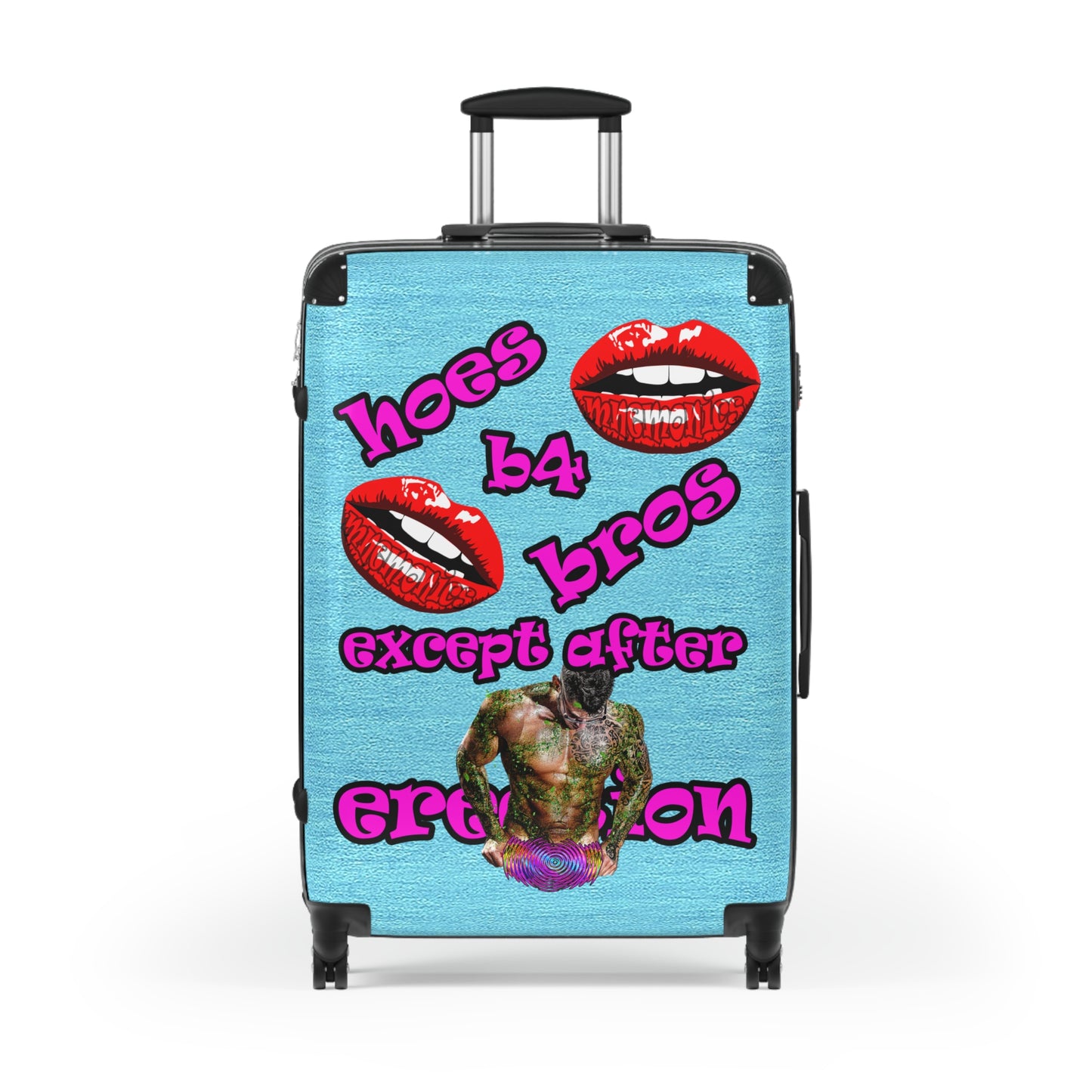 hoes b4 bros - Suitcase (faded blue)