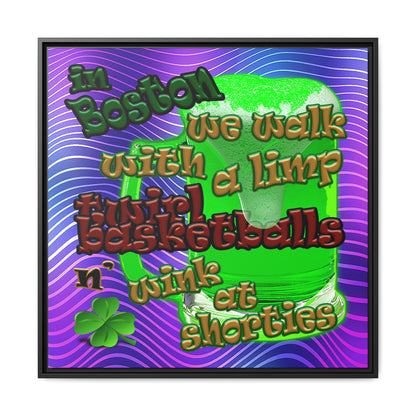 celtics logo - framed canvas art (purple wave)