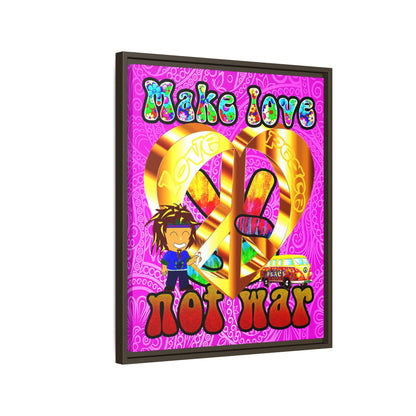 love peace - framed canvas art (pink swirl)