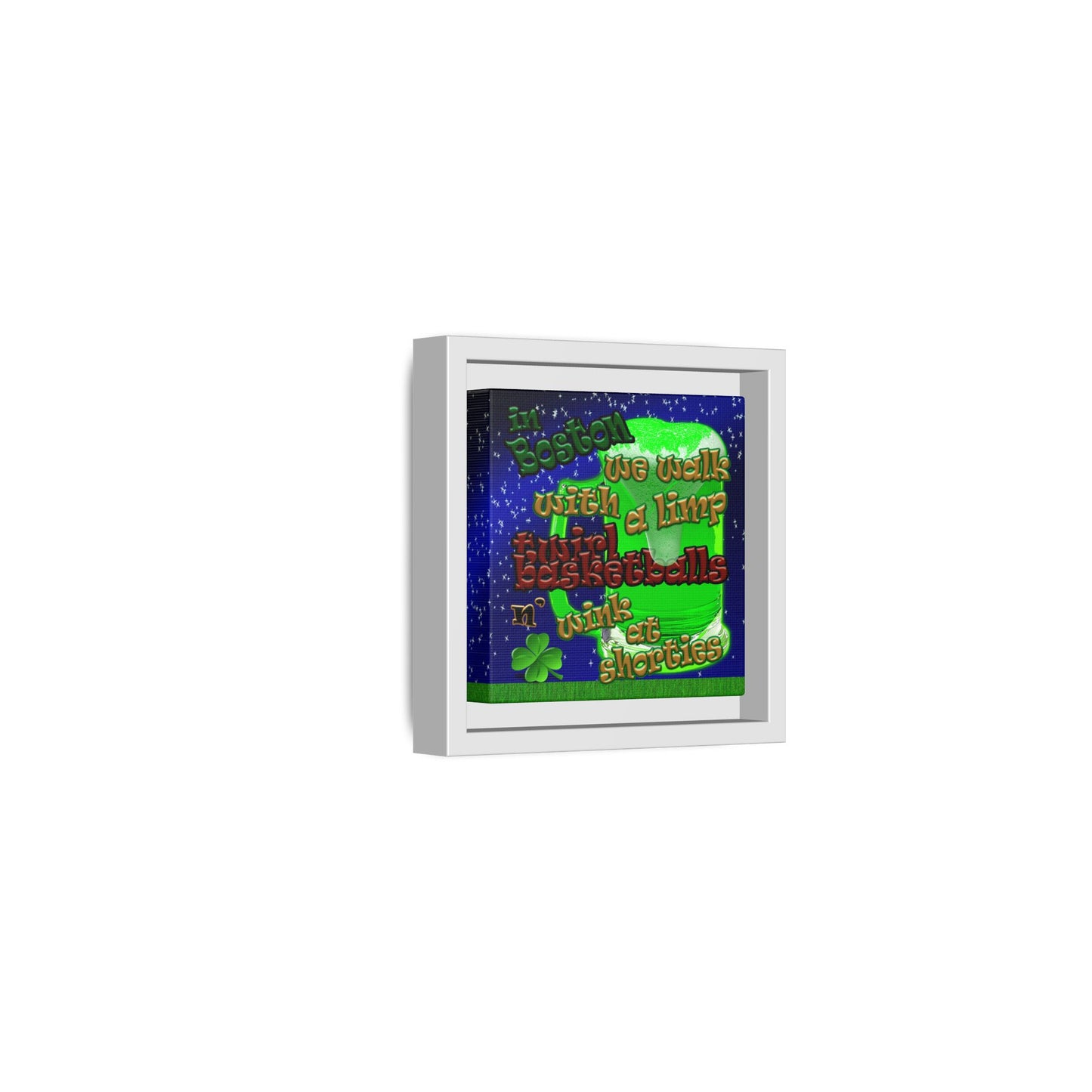 celtics logo - framed canvas art ('snoops' background)
