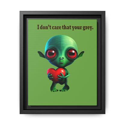 I don't care that your grey - framed canvas art (green)