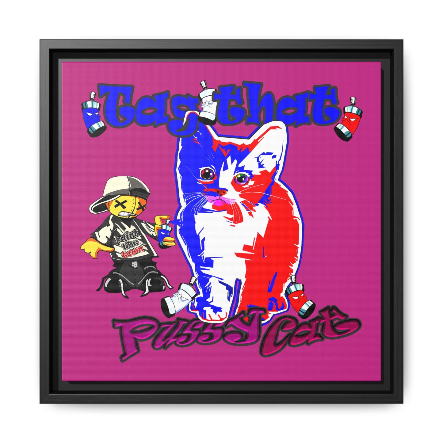tag that - framed canvas art (pink)