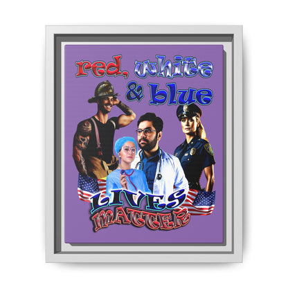 rw&b lives matter - framed canvas art (light purple)