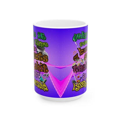 the bum's shit - White Mug (purple-pink wave)