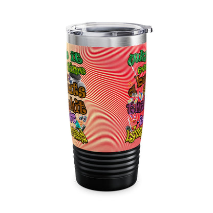 the bum's shit - Ringneck Tumbler, 20oz (yellow-orange wave)