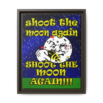 shoot the moon again - framed canvas art ('snoops' background)