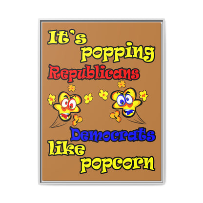 popping like popcorn - framed canvas art (light brown)