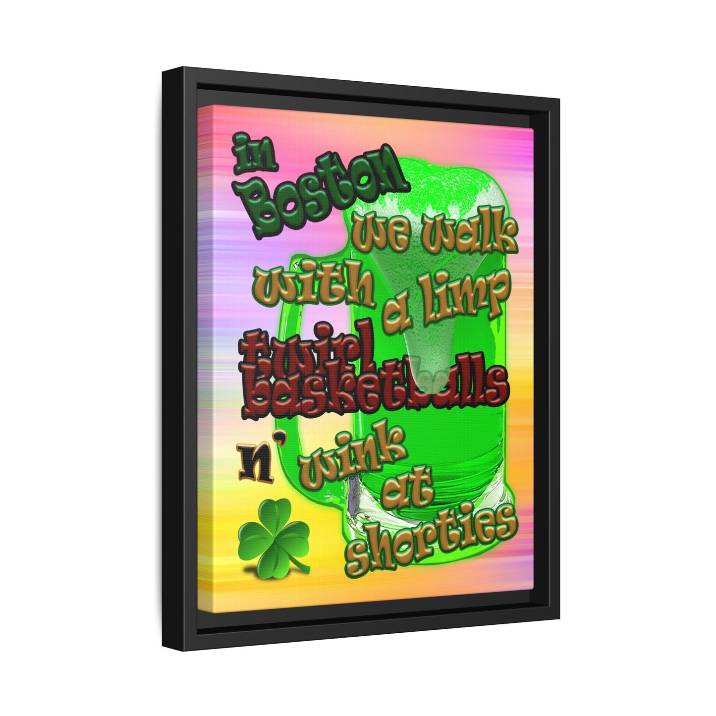 celtics logo - framed canvas art (color blur)