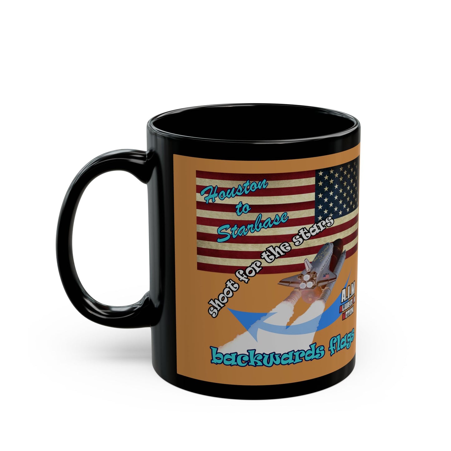 shoot for the stars - Black Mug (light brown)