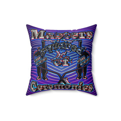 em cee squared - Faux Suede Square Pillow - (purple wave)