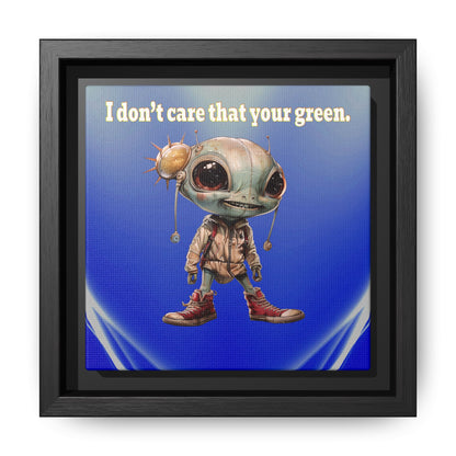 I don't care that your green - framed canvas art (blue-white wave)