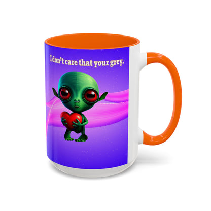 I don't care that your grey - Accent Mug (purple-pink wave)
