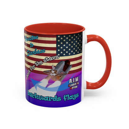 shoot for the stars - Accent Mug (purple-pink wave)