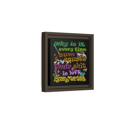 the bum's shit - framed canvas art (black)