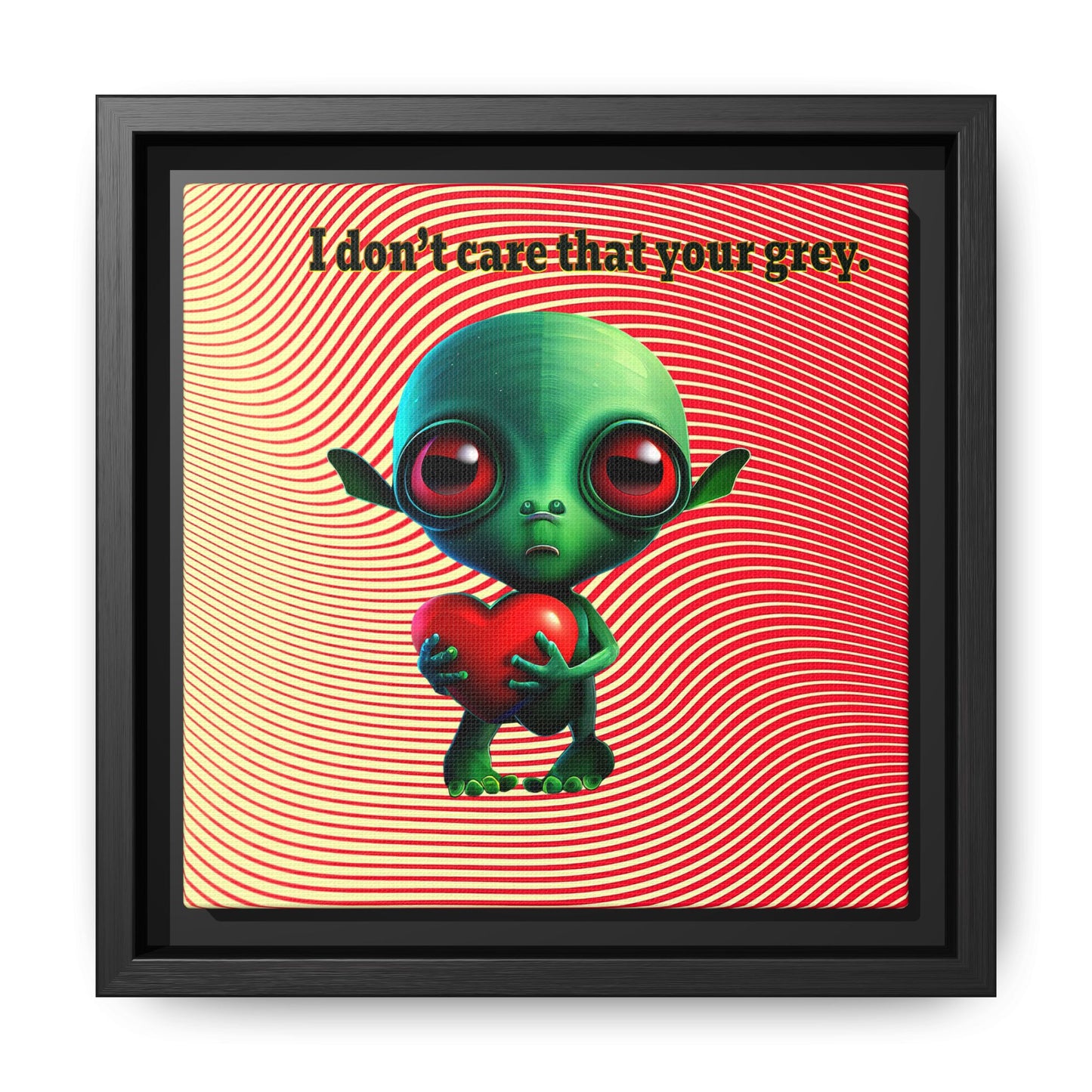 I don't care that your grey - framed canvas art (yellow-orange wave)