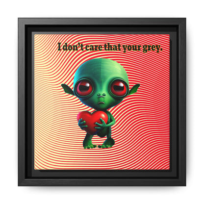 I don't care that your grey - framed canvas art (yellow-orange wave)
