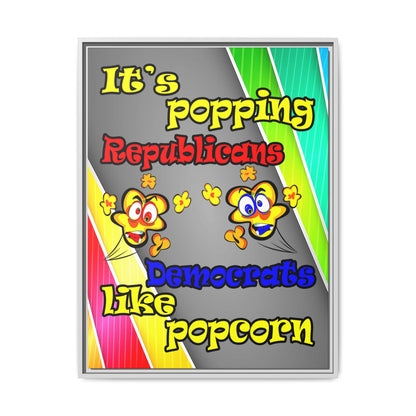 popping like popcorn - framed canvas art (rainbow split)