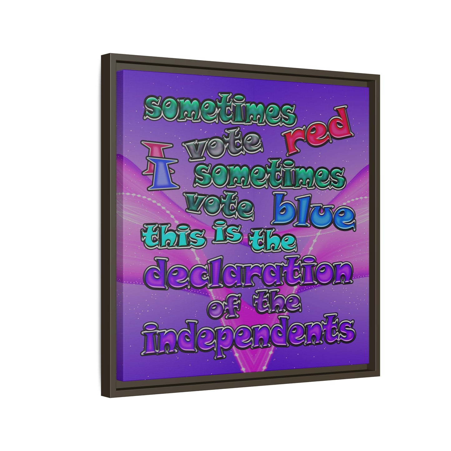 declaration of the independents - framed canvas art (purple-pink wave)