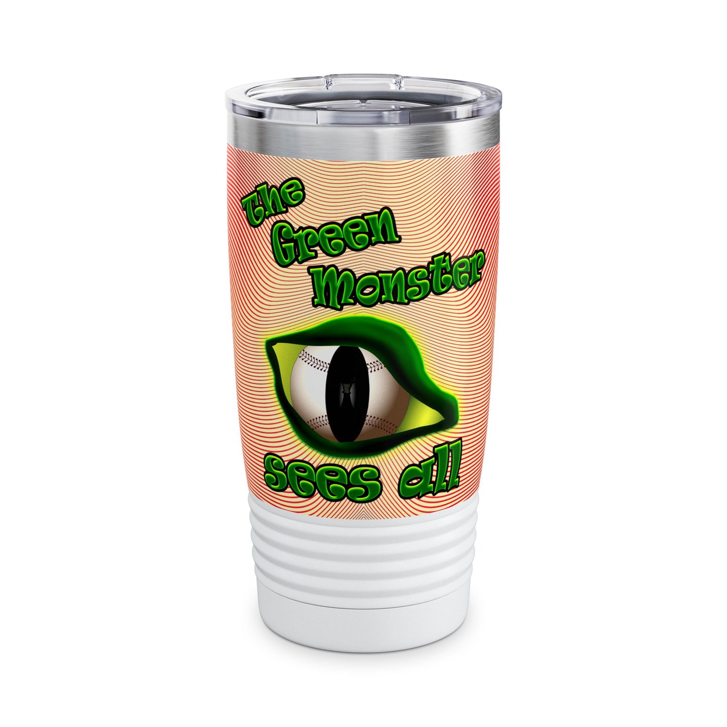green monster - Ringneck Tumbler, 20oz (yellow-orange wave)