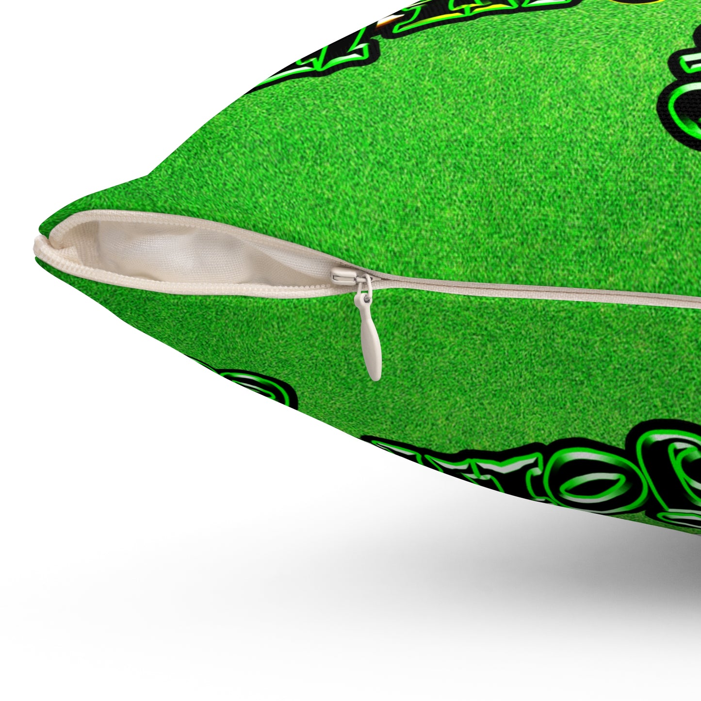 og - Spun Polyester Square Pillow - (green turf)