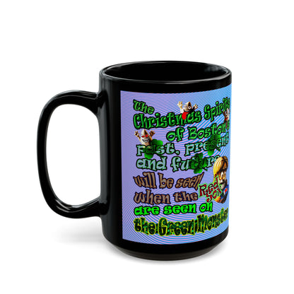 christmas spirits of boston - Black Mug (light blue-purple wave)