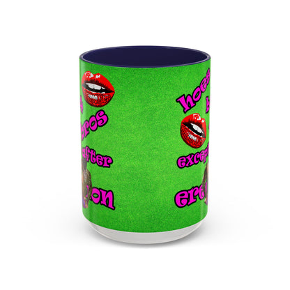 hoes b4 bros - Accent Mug (green turf)