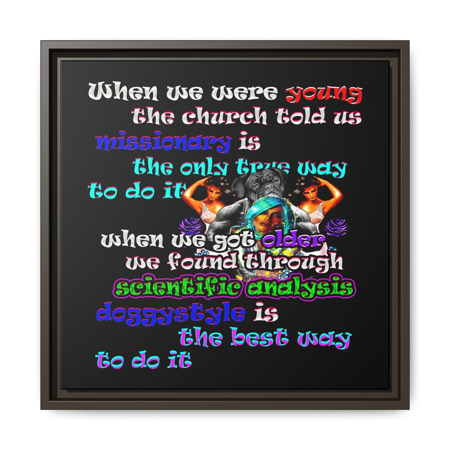 doggystyle - framed canvas art (black)