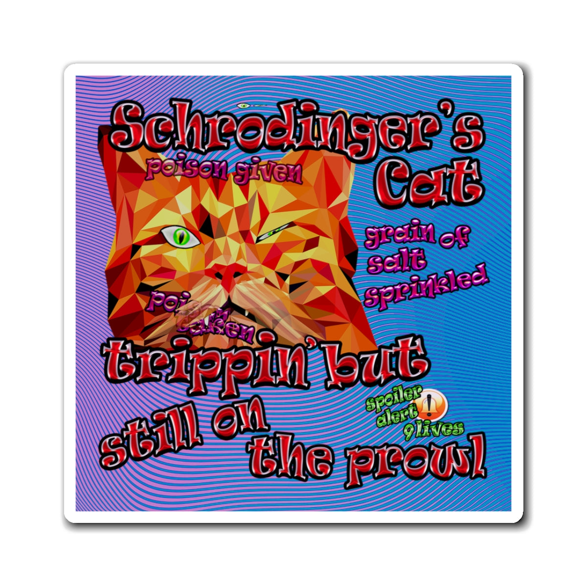 schrodinger's cat - Magnets - (light blue-purple wave)