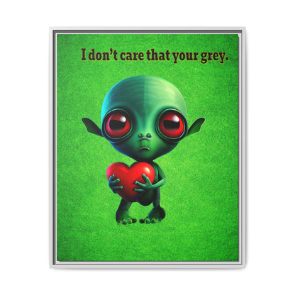 I don't care that your grey - framed canvas art (green turf)