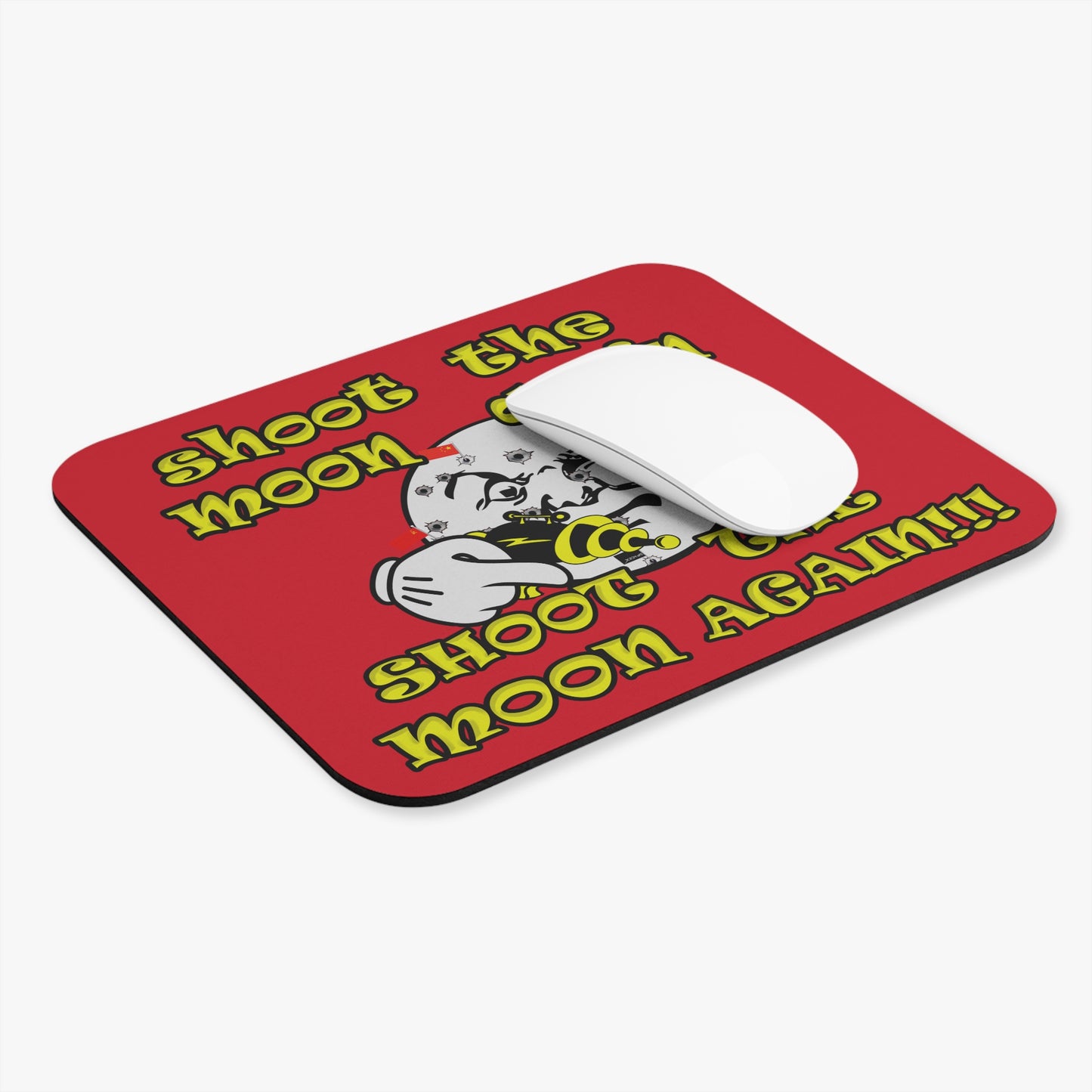 shoot the moon again - Mouse Pad (Rectangle) (dark red)