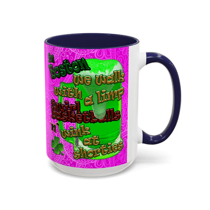celtics logo - Accent Mug (pink swirl)