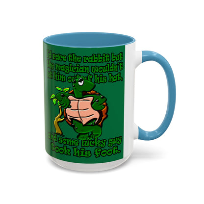turtle race - Accent Mug (dark green)