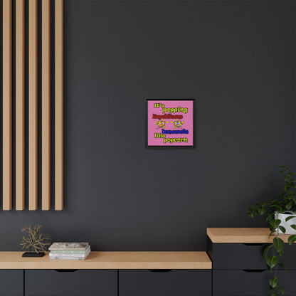 popping like popcorn - framed canvas art (light pink)