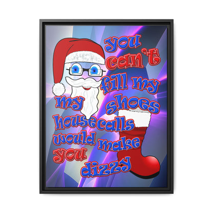 santa's shoes - framed canvas art (grey-pink wave)