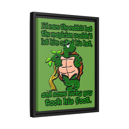 turtle race - framed canvas art (green)