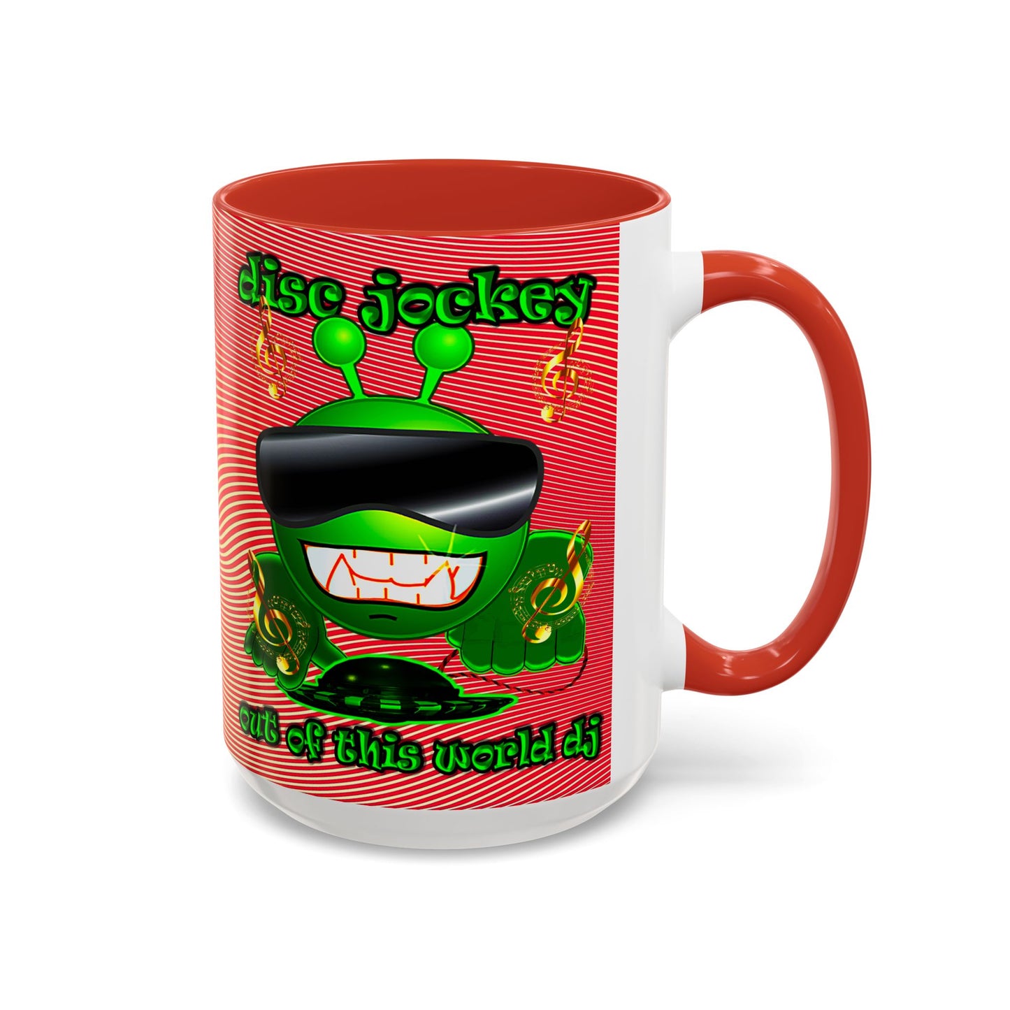 disc jockey - Accent Mug (yellow-orange wave)